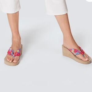 BRAND NEW PRINTED WEDGE FLIP-FLOP
